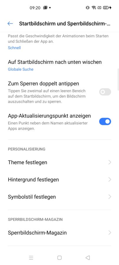 RealmeUI einstellungen