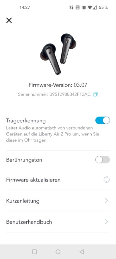 Soundcore Liberty Air 2 Pro Test Screenshots App 2