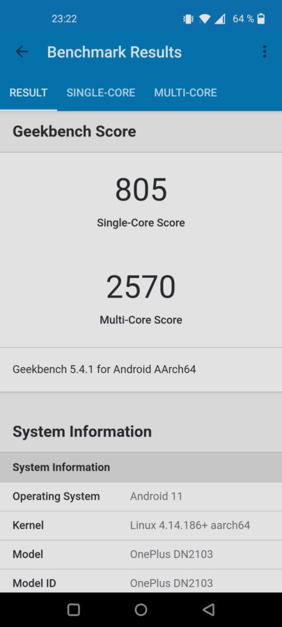 OnePlus Nord 2 Ankuendigung Screenshot Geekbench 5