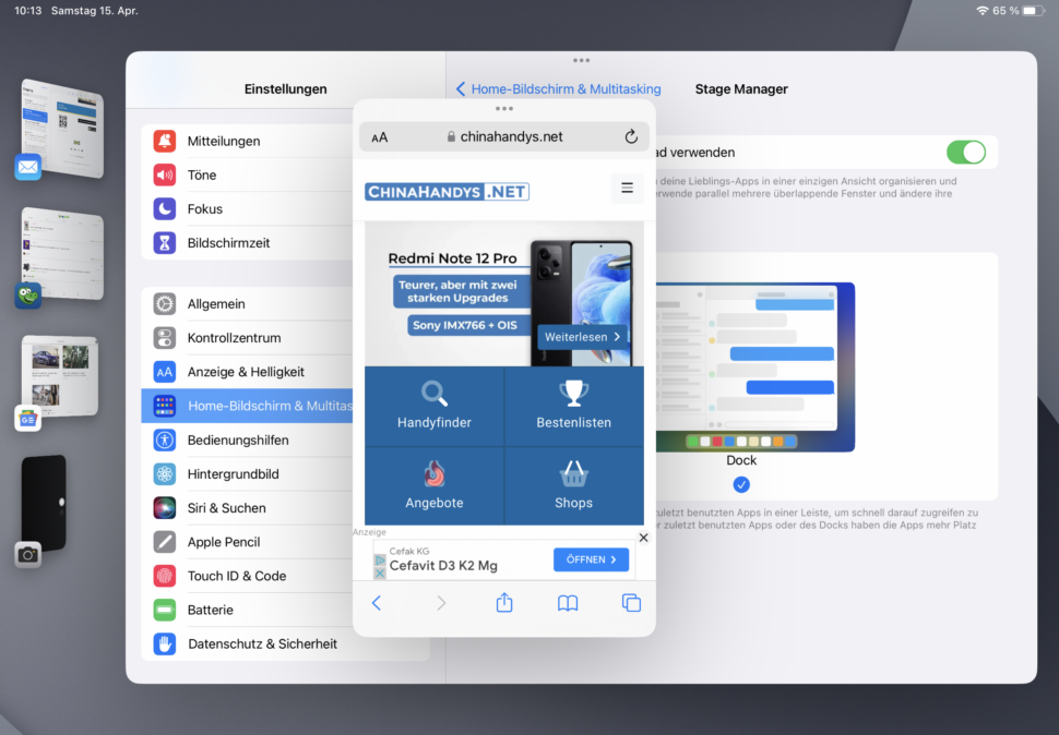 iPad Air 5 Test Screenshot Stage Manager 1