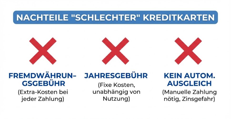Nachteile schlechter Kreditkarten Nachteile schlechter Kreditkarten