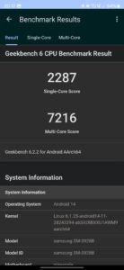 Samsung S24 Ultra Test Screenshot Geekbench 6