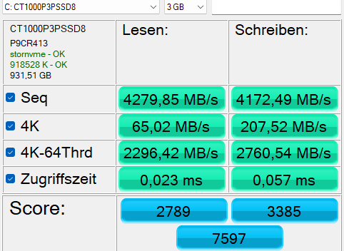 Beelink SER8 AS SSD Benchmark