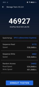 OnePlus Nord CE 4 Lite Test Speicher