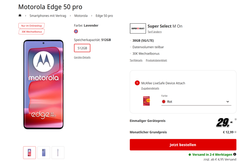 Motorola Edge 50 Pro Angebot