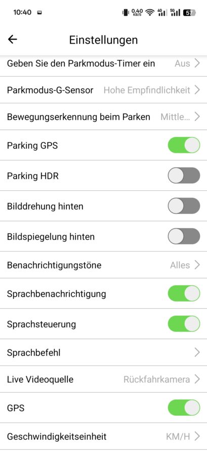VIOFO A329 app Settings 3