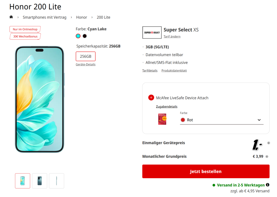 Honor 200 Lite XS Angebot