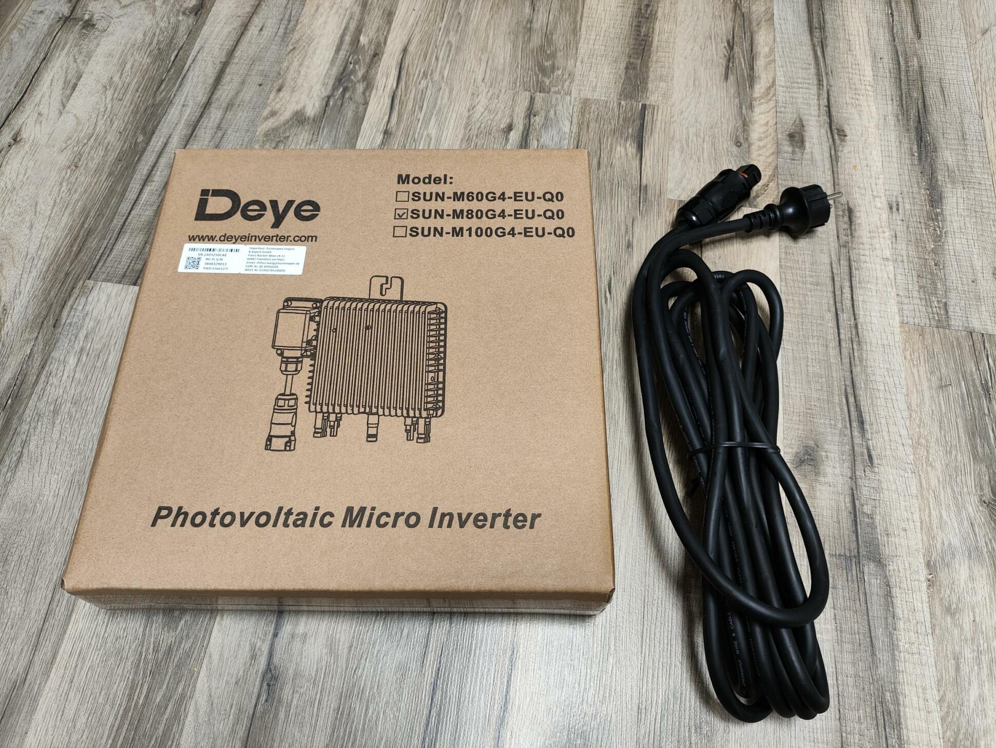 Deye SUN-M80G4-EU-Q0 Mikrowechselrichter 800 W | Plug & Play, IP67, 2 MPP Tracker – Ideal Für Balkonkraftwerke & Kompatibel Mit SunLit-Speicher
