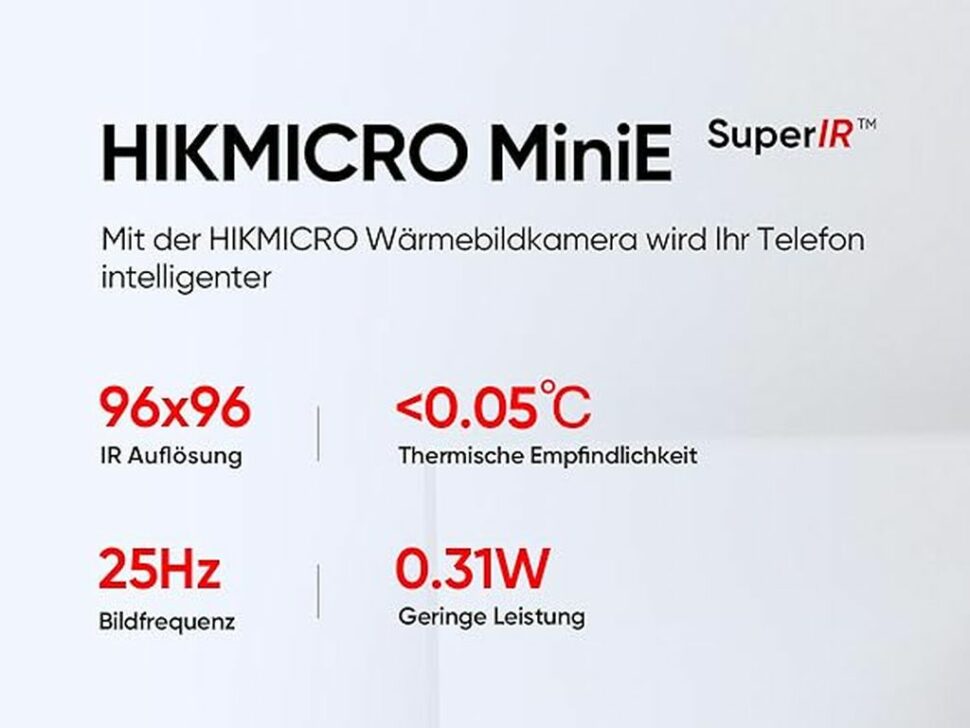 Technische Daten der HIKMICRO MiniE