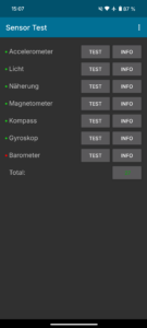 Nothing Phone 3a Pro Test Screenshot Sensoren