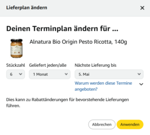 Amazon Spar Abo Screenshot II