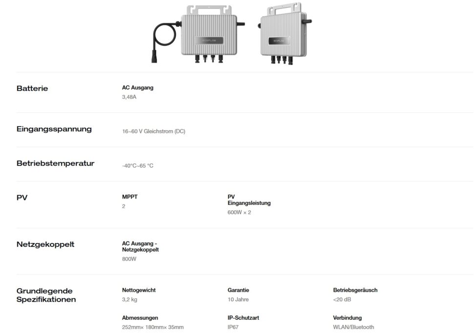 Ecoflow Stream technische Daten
