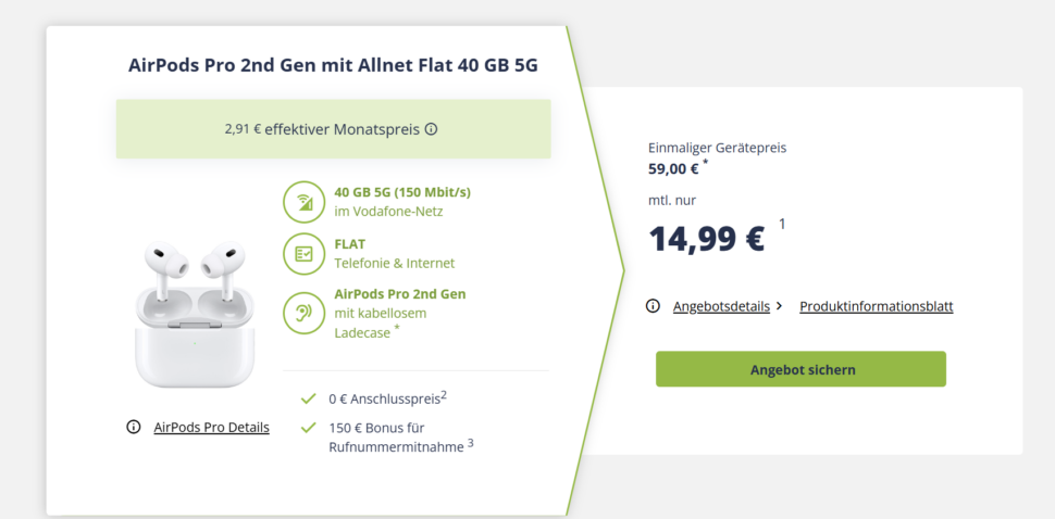 Freenet Airpods Deal