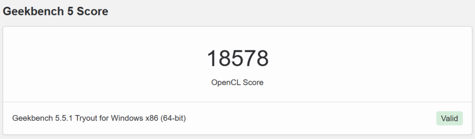 Geekom IT13 2025 Geekbench5 OpenCL