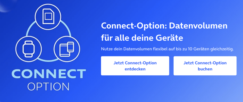 O2 Connect Option Landing Page
