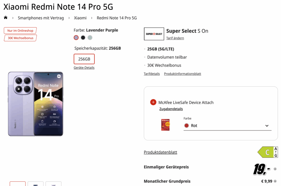 redmi note 14 pro 5g vertragsdeal bei mediamarkt