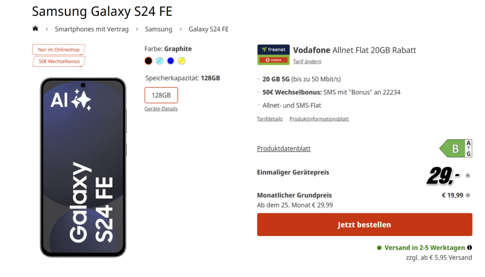 Samsung Galaxy S24 FE Vertragsdeal