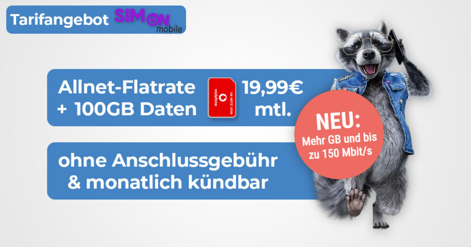 Simon mobile Angebot 100GB Mai 2025 Beitragsbild