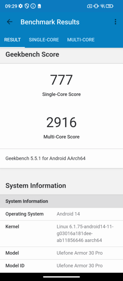 Ulefone Armor 30 Pro Leitung und Benchmark 3