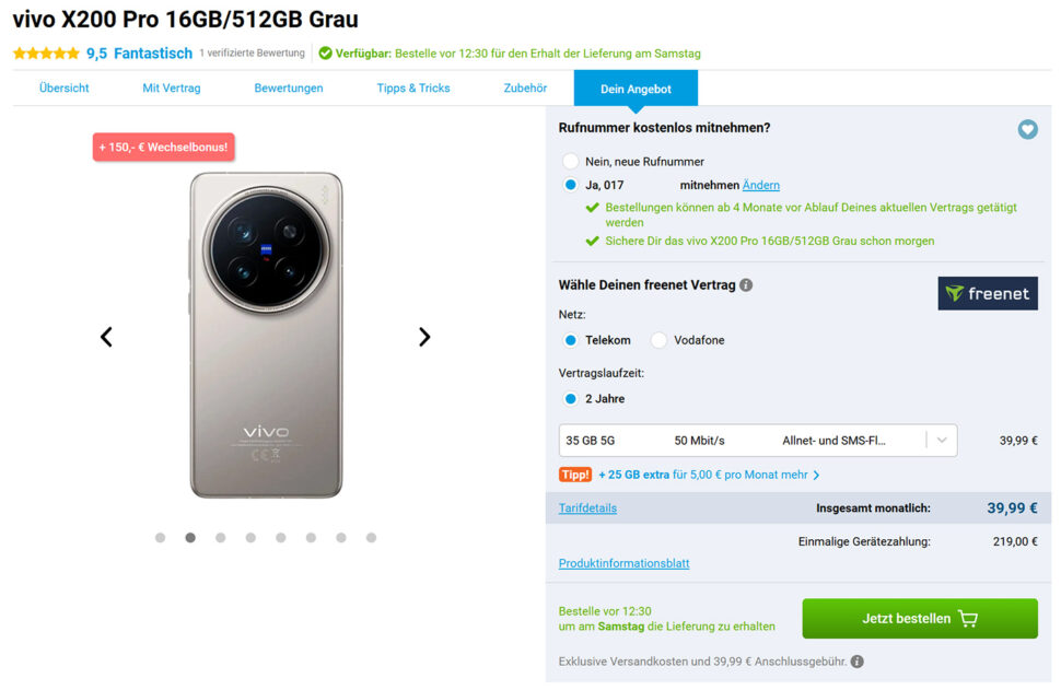 Vivo X200 Pro Gomibo Vertrag April 2025