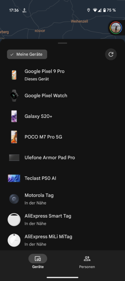 Google FInd My Device Tracker von Aliexpress Screenshot FMD 1