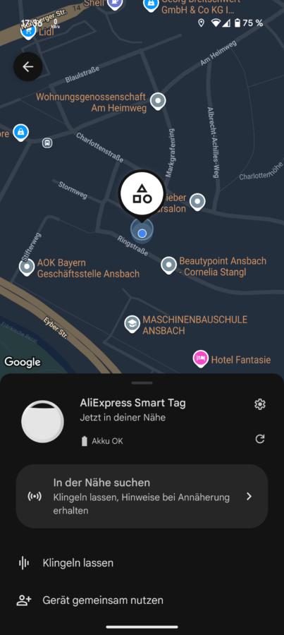 Google FInd My Device Tracker von Aliexpress Screenshot FMD 2