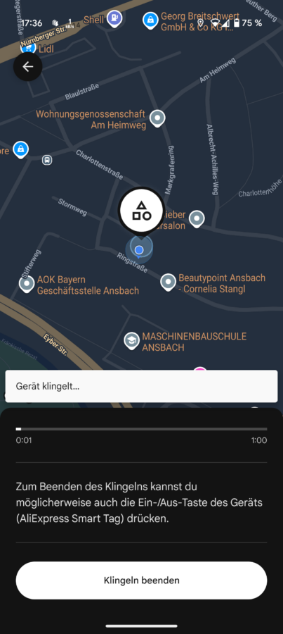 Google FInd My Device Tracker von Aliexpress Screenshot FMD 3