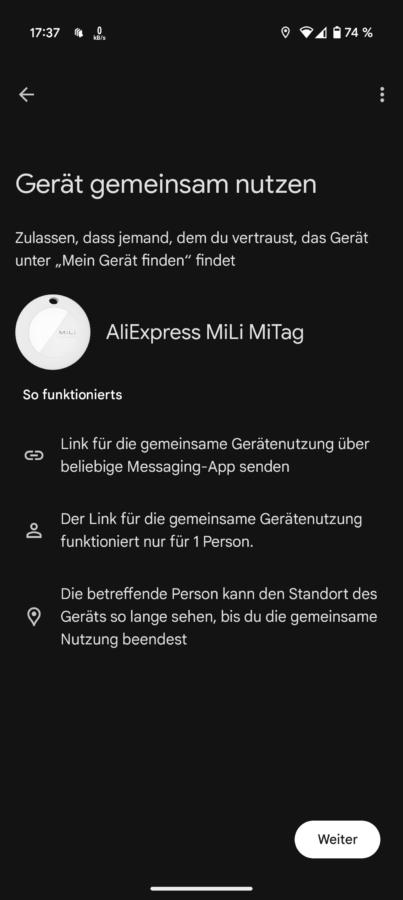 Google FInd My Device Tracker von Aliexpress Screenshot FMD 4