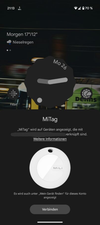 Google Find My Device Tracker von Aliexpress Einrichtung Screenshot 1