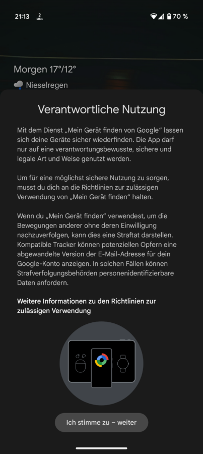Google Find My Device Tracker von Aliexpress Einrichtung Screenshot 2