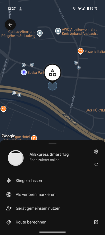 Google Find My Device Tracker von Aliexpress Screenshot Tracking 1
