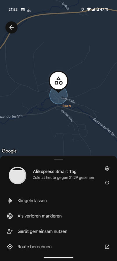 Google Find My Device Tracker von Aliexpress Screenshot Tracking 9