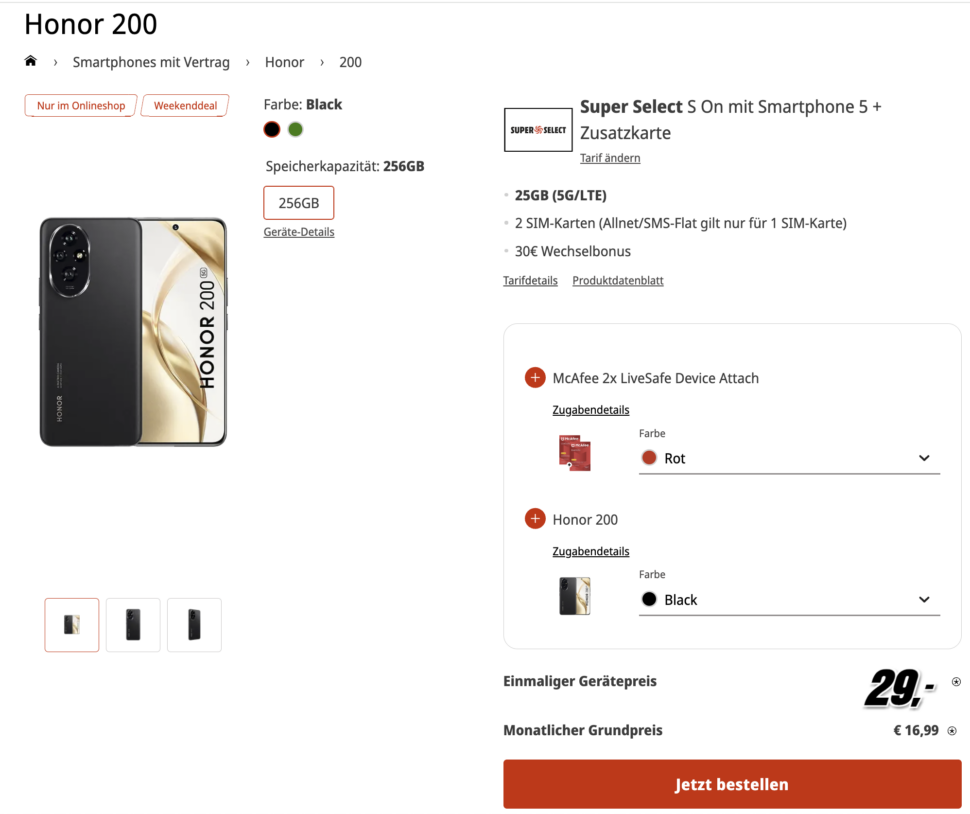 Honor 200 Super Select S On Vertrag