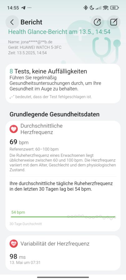 X Tap Health Glance Report Huawei Watch 5 1