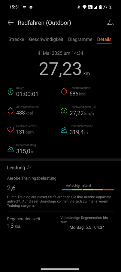 Huawei Watch Fit 4 Pro Test Training GPS Fahrrad 1