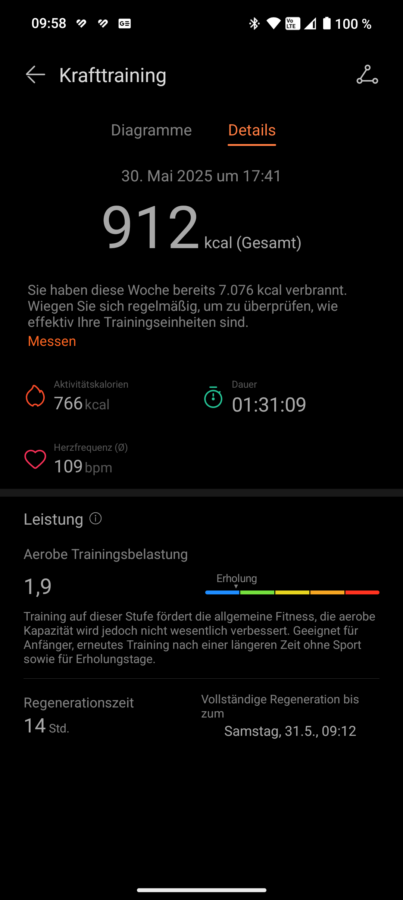 Huawei Watch Fit 4 Pro Test Training Kraft