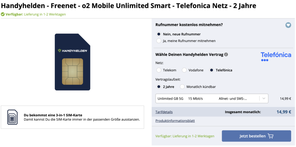 Handyhelden o2 Unlimited smart