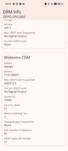 Screenshot Oppo A60 widevine