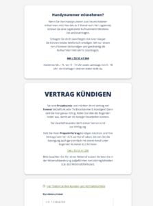 echte Kuendigungsformular mit vielen Feldern und komplizierter