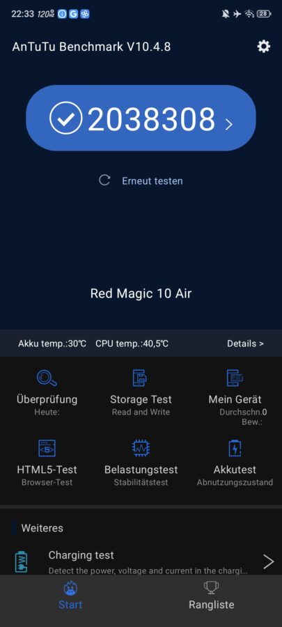 REDMAGIC 10 Air Test Screenshot Antutu
