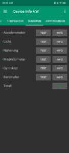 REDMAGIC 10 Air Test Screenshot Sensoren