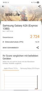 SAMSUNG Galaxy A26 5G Test Screenshot 3D Mark 1