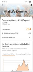 SAMSUNG Galaxy A26 5G Test Screenshot 3D Mark 2