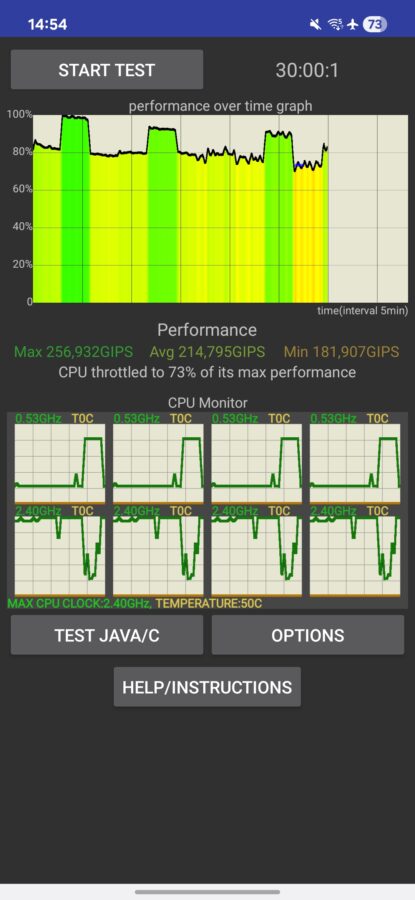 SAMSUNG Galaxy A26 5G Test Screenshot CPU Throtteling 1