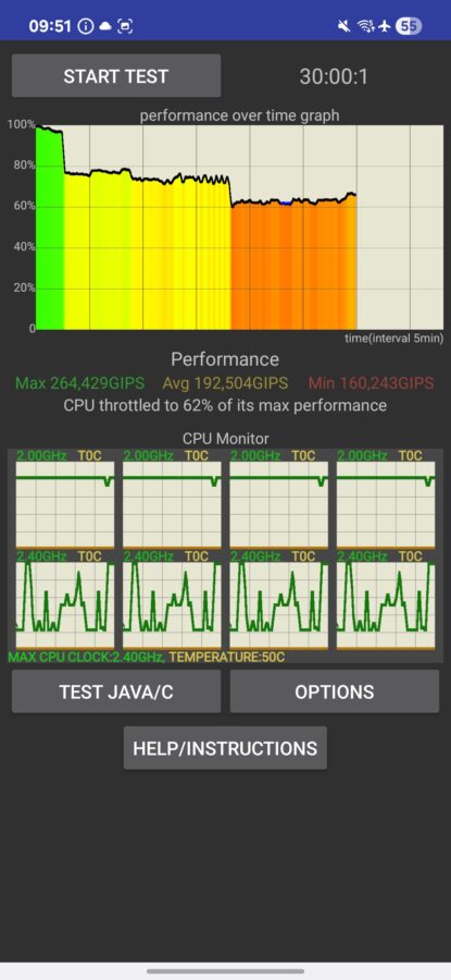 SAMSUNG Galaxy A26 5G Test Screenshot CPU Throtteling 2