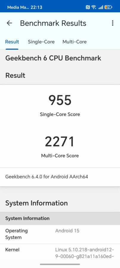 Test Honor400 Lite Bench