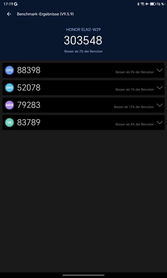 Honor Pad X9a Leistung 5