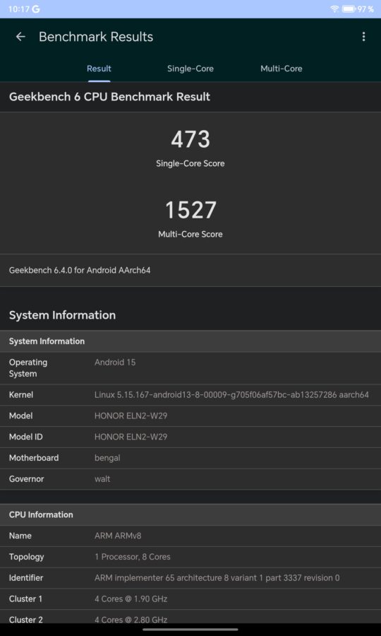 Honor Pad X9a Leistung