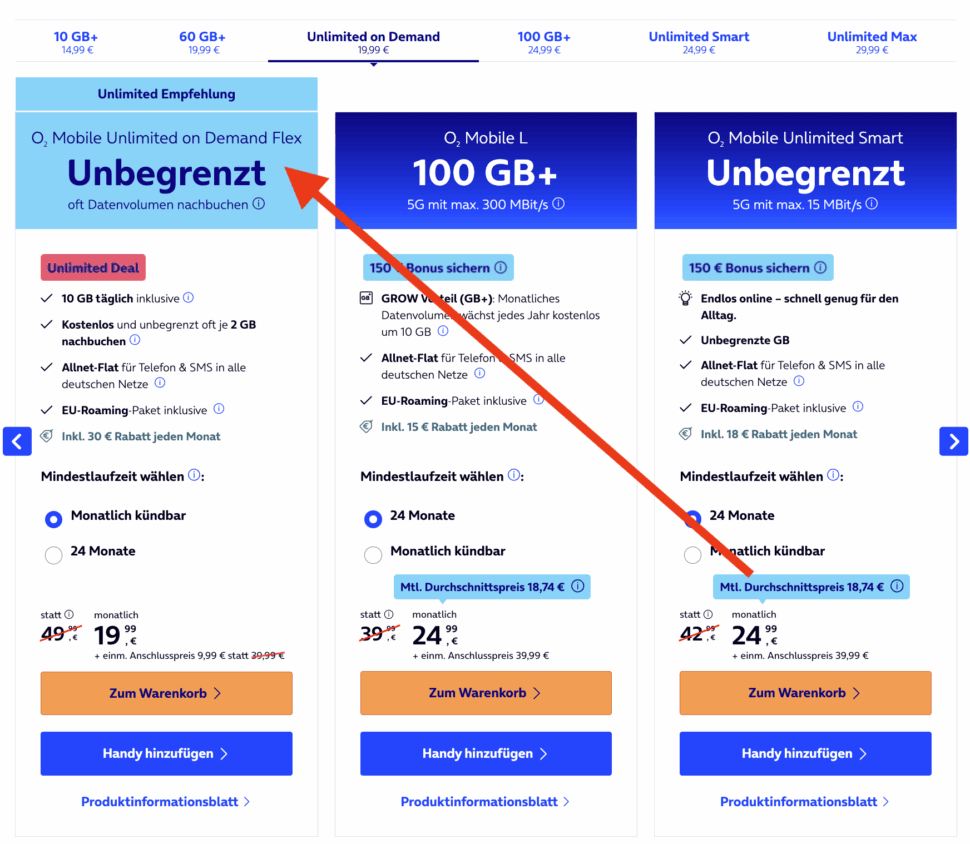 o2 unlimited on demand aktion flashsale