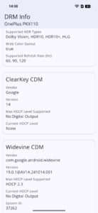 OnePlus 13T Test Screenshot DRM Info